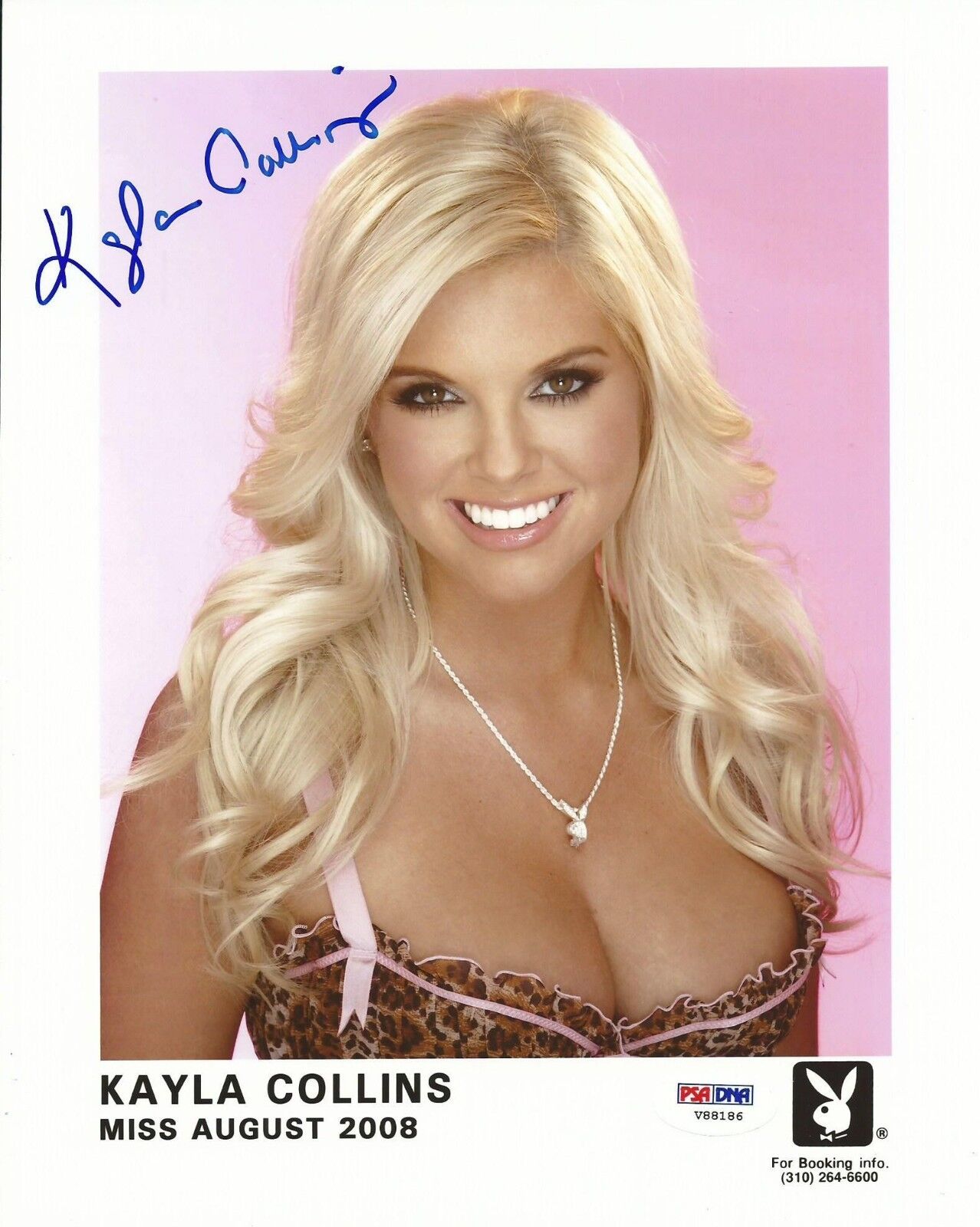 Kayla Collins Signed 8x10 Photo Poster painting PSA/DNA Playboy Playmate Headshot August 2008