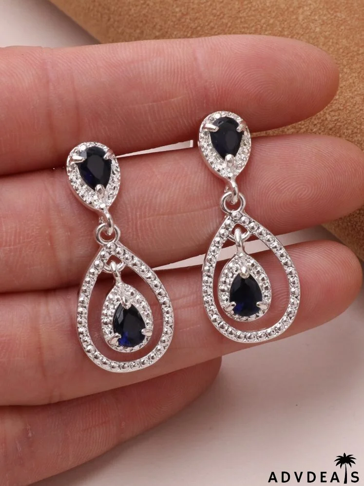 Rhinestone Water Drop Earrings