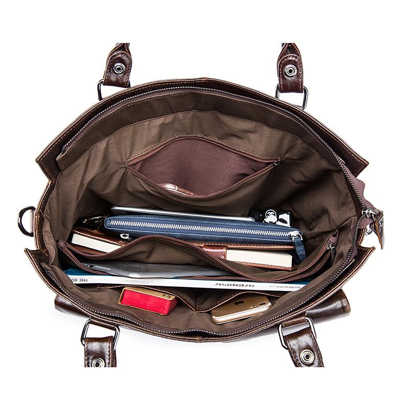 Retro Style Multi-Pocket Detachable Sling Strap 15.6 Inch Laptop Business Bag