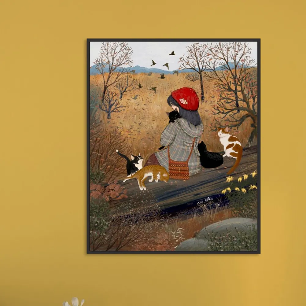 Full Round Diamond Painting 40*50cm - Autumn Atmosphere Girl