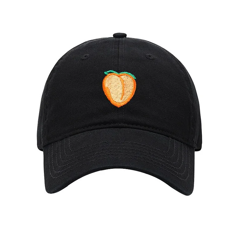 High Quality Cotton Baseball Cap Womens Peach Embroidery Unisex Dad Hat For Men Adjustable Dropshipping Wholesale