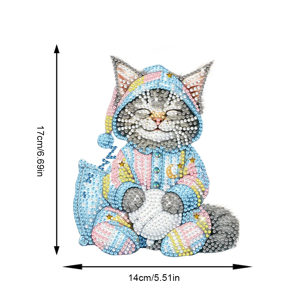 DIY Sleeping Cat Acrylic Shaking Head Diamond Painting Desktop Ornaments for Home Decor