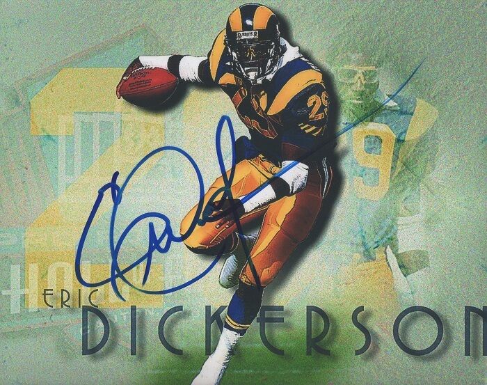 *ERIC DICKERSON*SIGNED*AUTOGRAPHED*Photo Poster painting*LOS ANGELES*RAMS*NFL*HOF*COA*PROOF*8x10