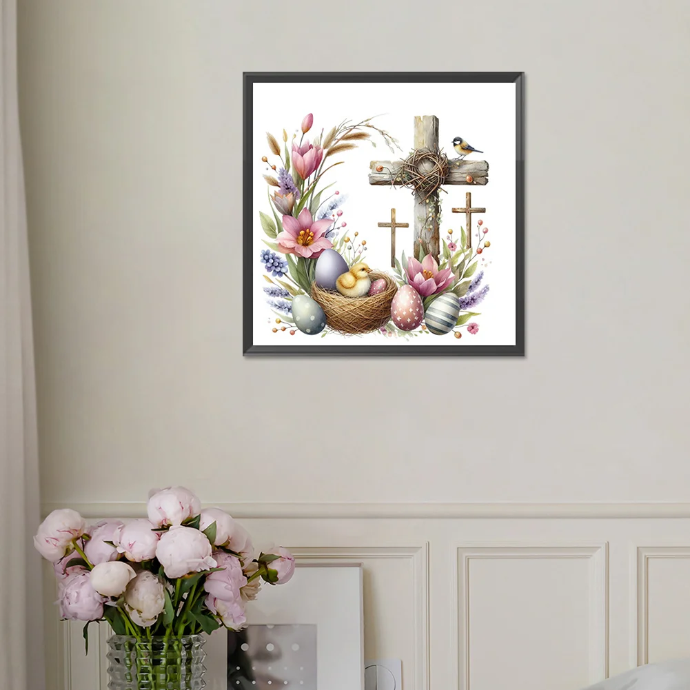 Diamond Painting - Full Square Drill - Easter Cross(Canvas|35*35cm)