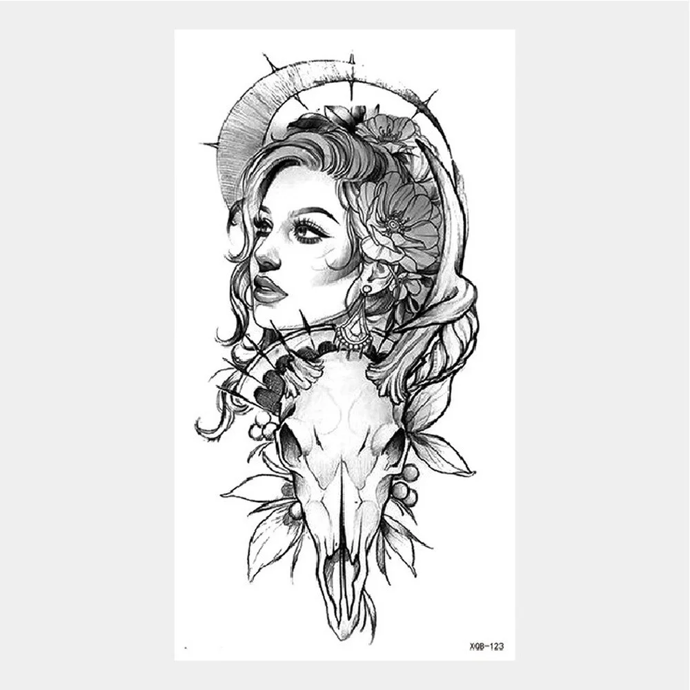 Sdrawing Tattoo Stickers Animal Tatoo Sticker Flying Dragon Wolf Head Tiger Dream Catcher Fake Tatto Body Art Makeup Stickers