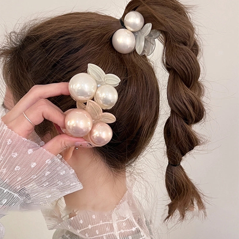 Women's Sweet Cherry Imitation Pearl Plastic Hair Claws