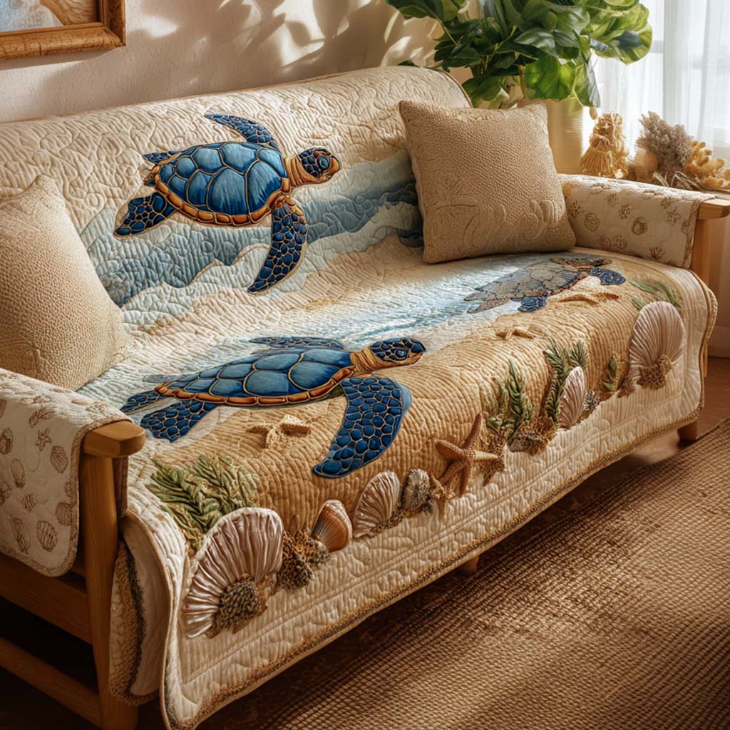 Shoreline Turtle Quilted Sofa Cover NCU0NT11696 everthome