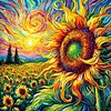 Diamond Painting-5D Full Round Drill Sunflowers(40x40cm)