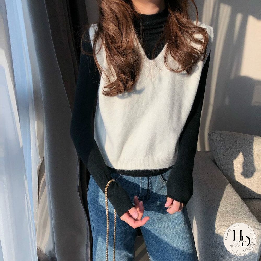 Christmas Gift Women V-Neck Knitted Vest New Spring Autumn Sweater Vests Short Female Casual Sleeveless Twist Knit Pullovers