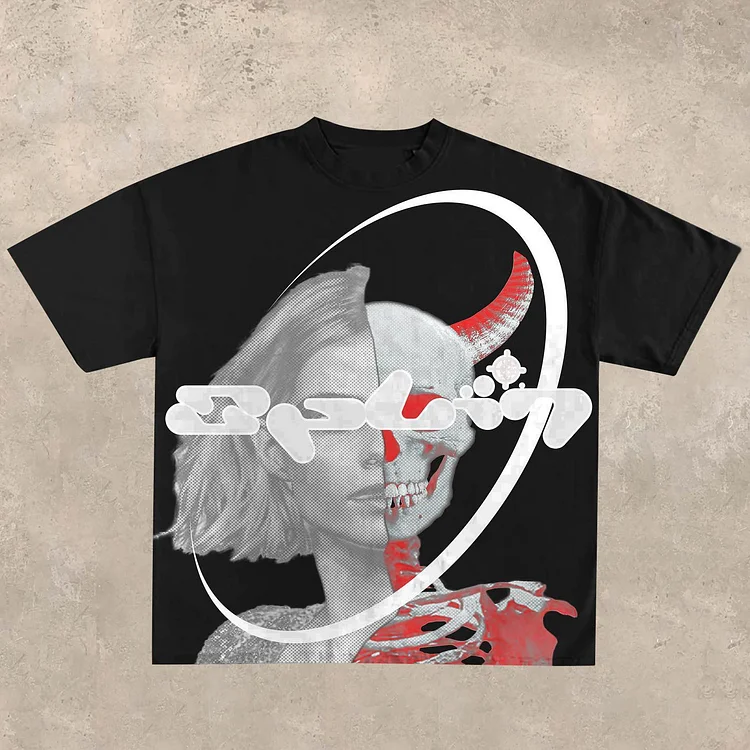 Sopula Unisex Street Style Skull Print Short Sleeved T-Shirt