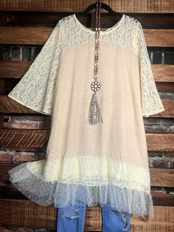 Casual Style Loose Lace Hem Women Top