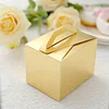 100 Pack | 4"x3"x3" Metallic Gold Tote Party Favor Candy Gift Boxes