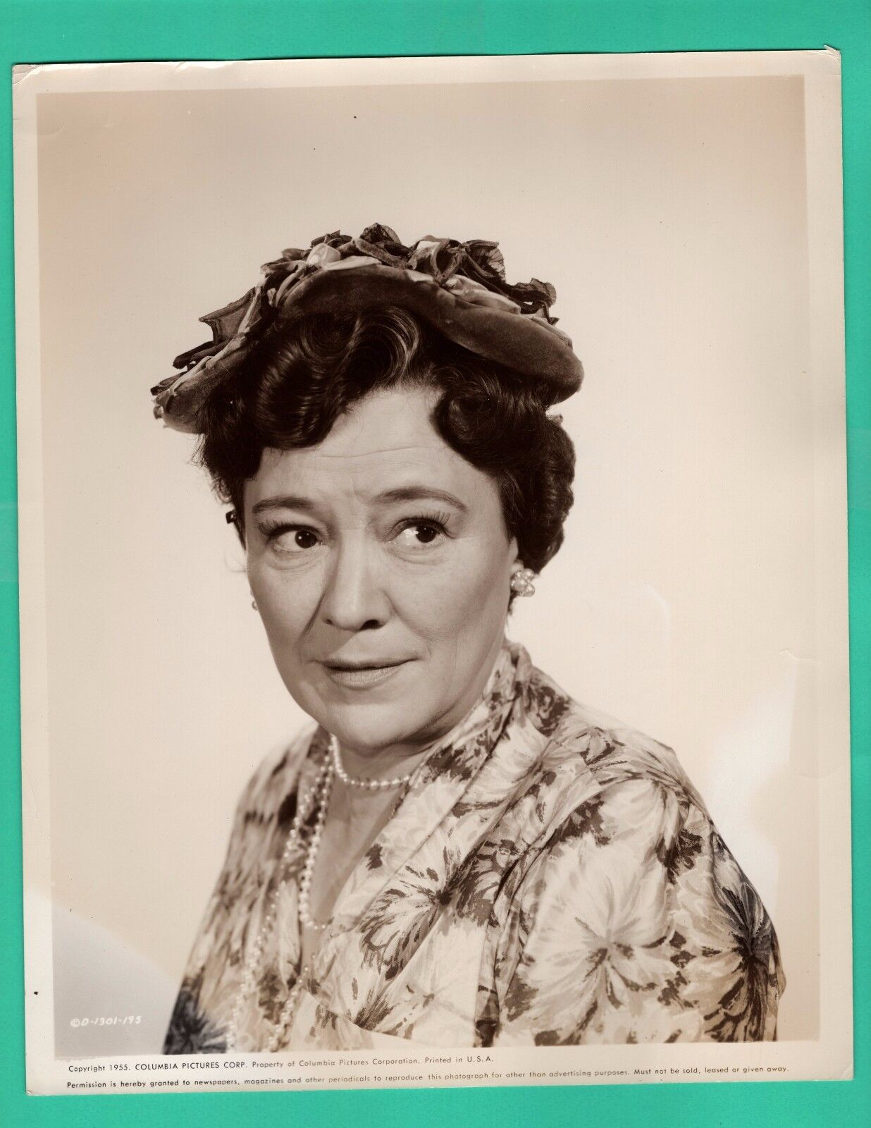 THELMA RITTER Actress Promo 1955 Vintage Photo Poster painting COLUMBIA PICTURES 8x10