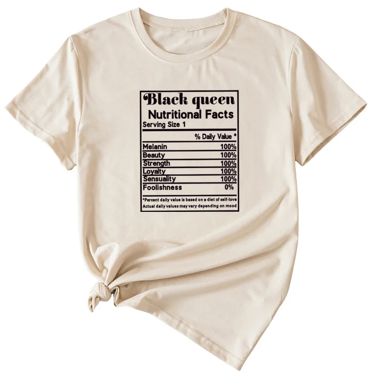Black Queen nutrition fact short sleeves