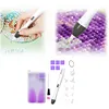 18Pcs / Set 5d bricolage diamant foret stylo ensemble avec lumi&egrave;re pour bricolage arts artisanat (blanc)