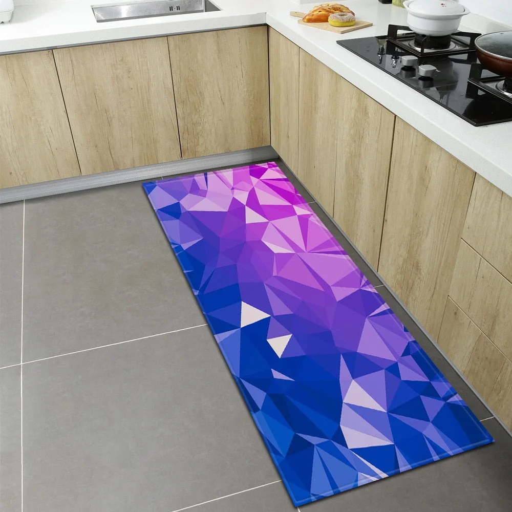 Kitchen Floor Mat Home Entrance Doormat 3D Geometry Living Room Bedroom Decoration Carpet Hallway Balcony Bathroom Anti-Slip Rug