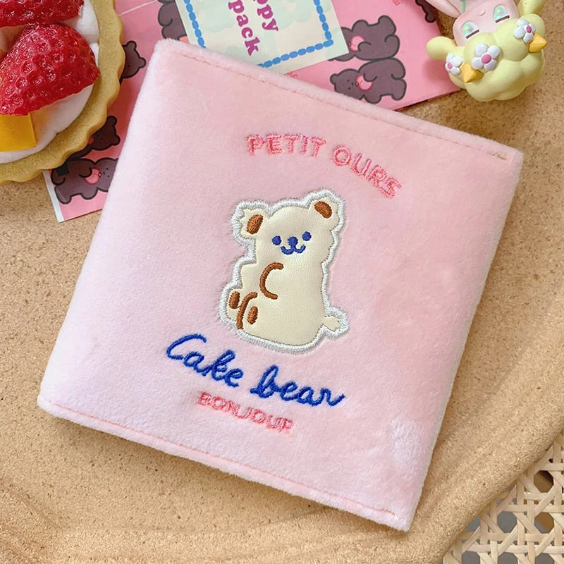 W&G Ins Korea Girl Sanitary Napkin Bag Cute Cartoon Bear Portable Sanitary Cotton Aunt Towel Storage Women Bag 2021