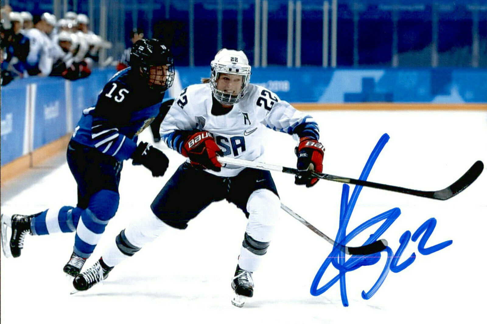 Kacey Bellamy SIGNED 4x6 Photo Poster painting WOMEN'S HOCKEY / USA GOLD MEDAL OLYMPICS #6