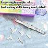 Resin Diamond Painting Point Drill Pen with 4 Various Tips Painting Arts 5D Point Drill Pen Diamonds Art Points Drills Pens for Nail Arts Rhinestone Decorations Cross-Stitch (White)