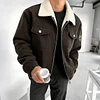 💥 2025 New Arrivals! 1pc Men's Corduroy Collar Long Sleeve Jacket, Thermal Lined, Comfortable For Autumn/Winter, Versatile For Daily Wear And Commute, Machine Washable, Old Money Style Gift For Halloween