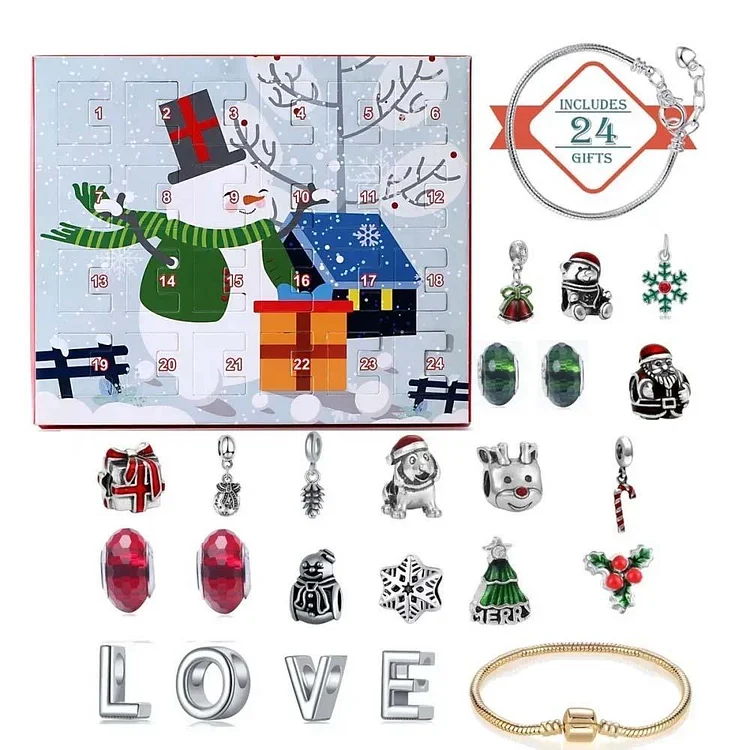 🎄Best Gifts For Christmas🎁Christmas Charm Surprise Box Bracelet Christmas 24 Day Countdown Blind Box