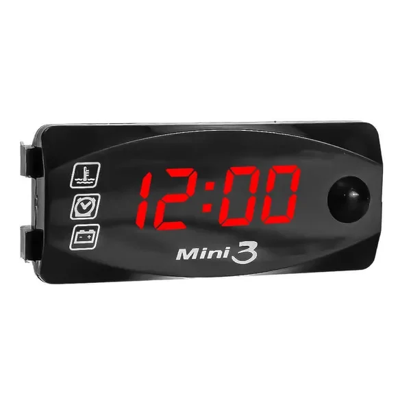 New LED 3 In 1 Voltmeter Set Motorcycle Electronic Clock Digital Display VoltmeterWatch IP67 Waterproof Dustproof Motor