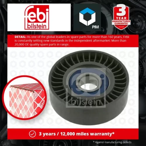 Aux Belt Idler Pulley fits MERCEDES VANEO 414 1.9 02 to 05 M166.991 Guide Febi Parts