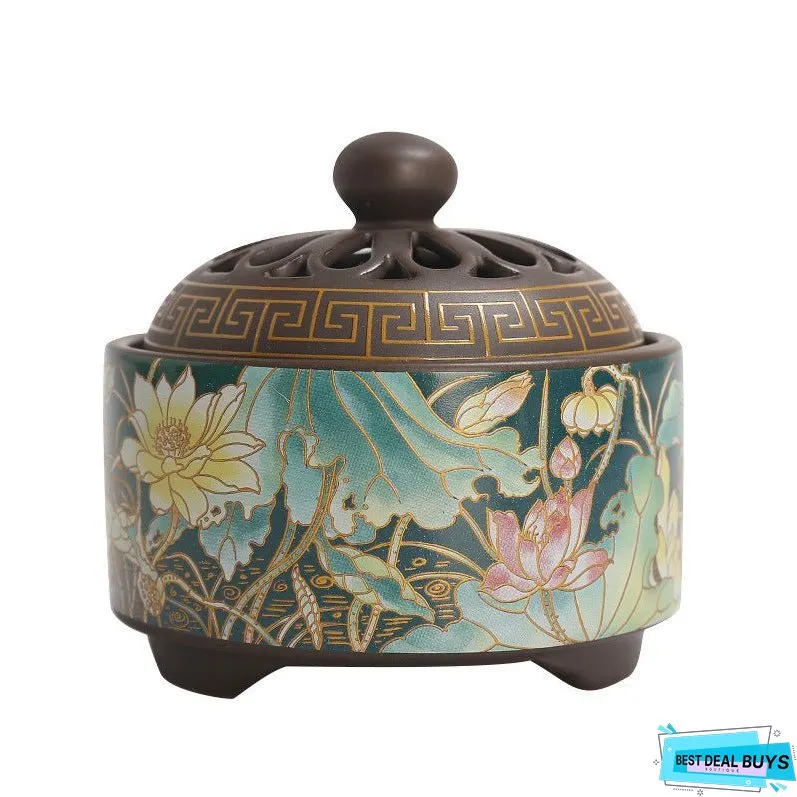 Antique Cloisonne Incense Burner Handicraft Ornament Creative Home Indoor Incense Enamel Color Burner
