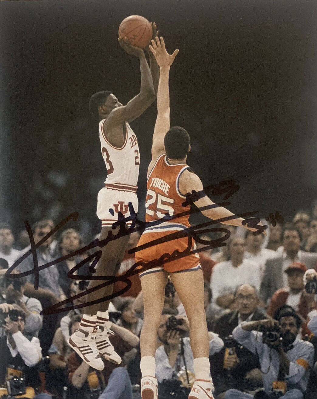 KEITH SMART HAND SIGNED 8x10 Photo Poster painting INDIANA BASKETBALL BUZZER BEATER AUTO COA
