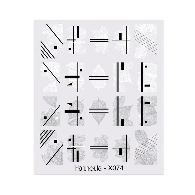 Harunouta Leaves Flowers Tree Water Decals Slider For Nails Spring Flower Butterfly Snake Design Stickers Nail Art Decoration-Nail Inspo