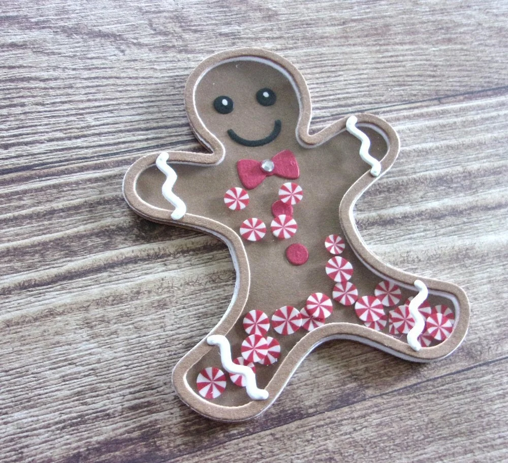 KLJUYP Cute Gingerbread Shaker Metal Cutting Dies Scrapbook Paper Craft Decoration dies scrapbooking