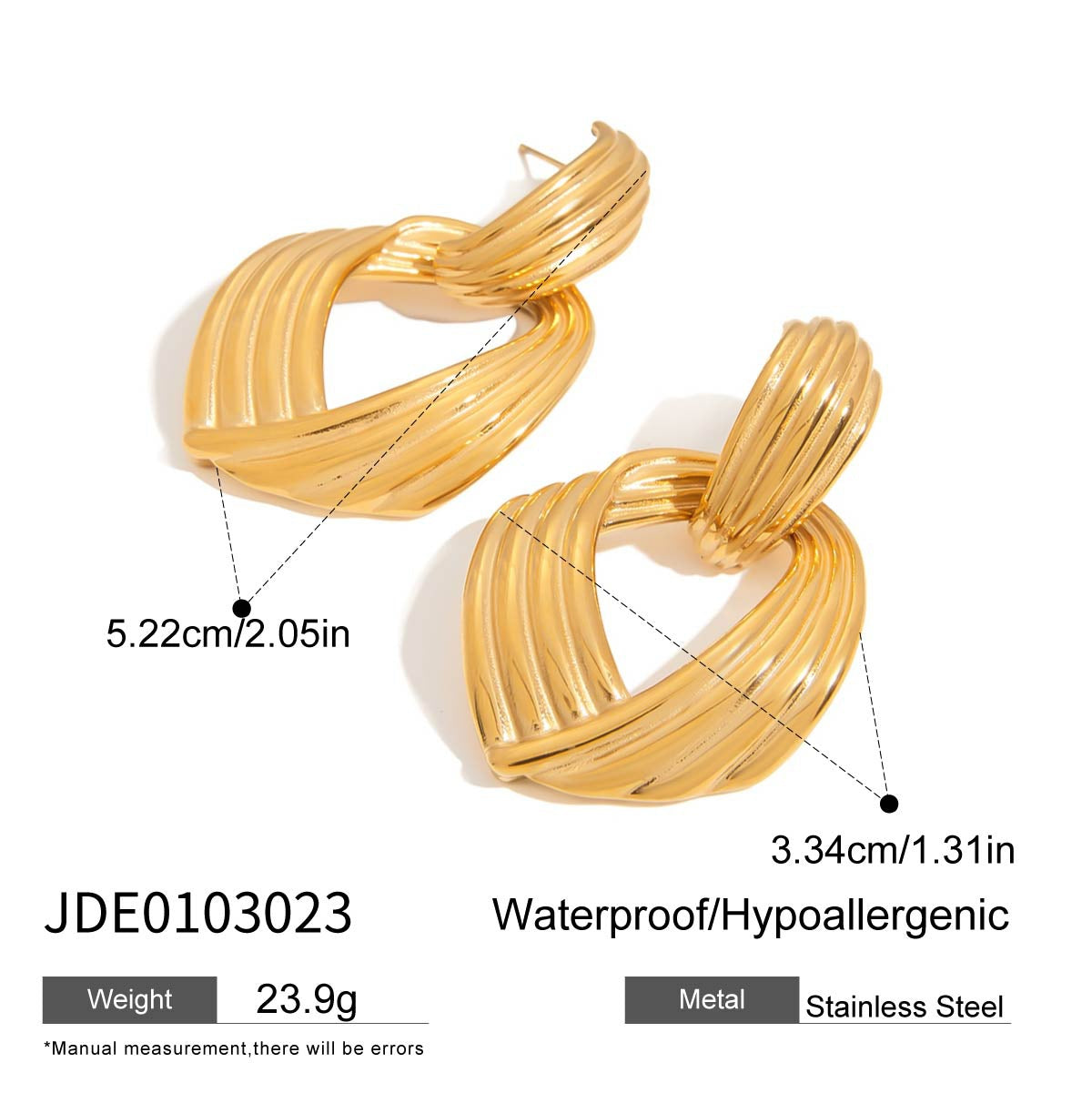 Jie Ding Earrings Niche Design Earrings Stainless Steel Ear Studs Titanium Steel Earrings