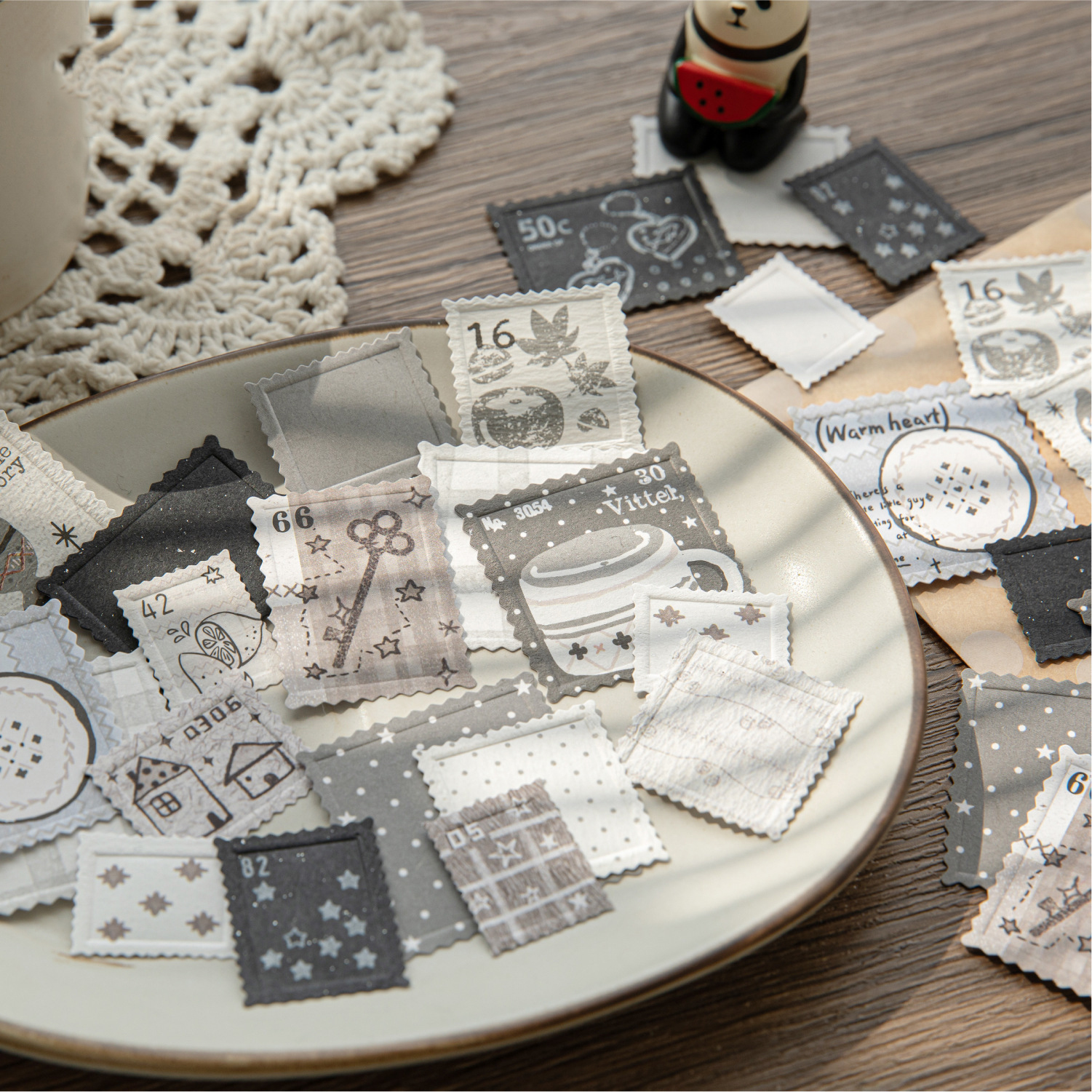 스티커 - 소금 마커 시리즈 빈티지 릴리프 스탬프