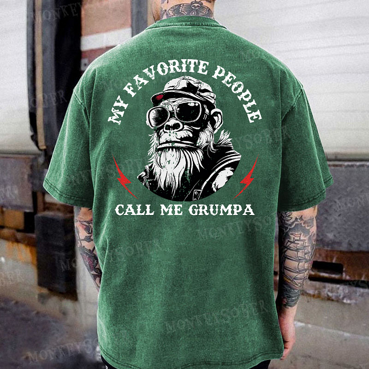 My Favorite People Call Me Grumpa Washed T-Shirt