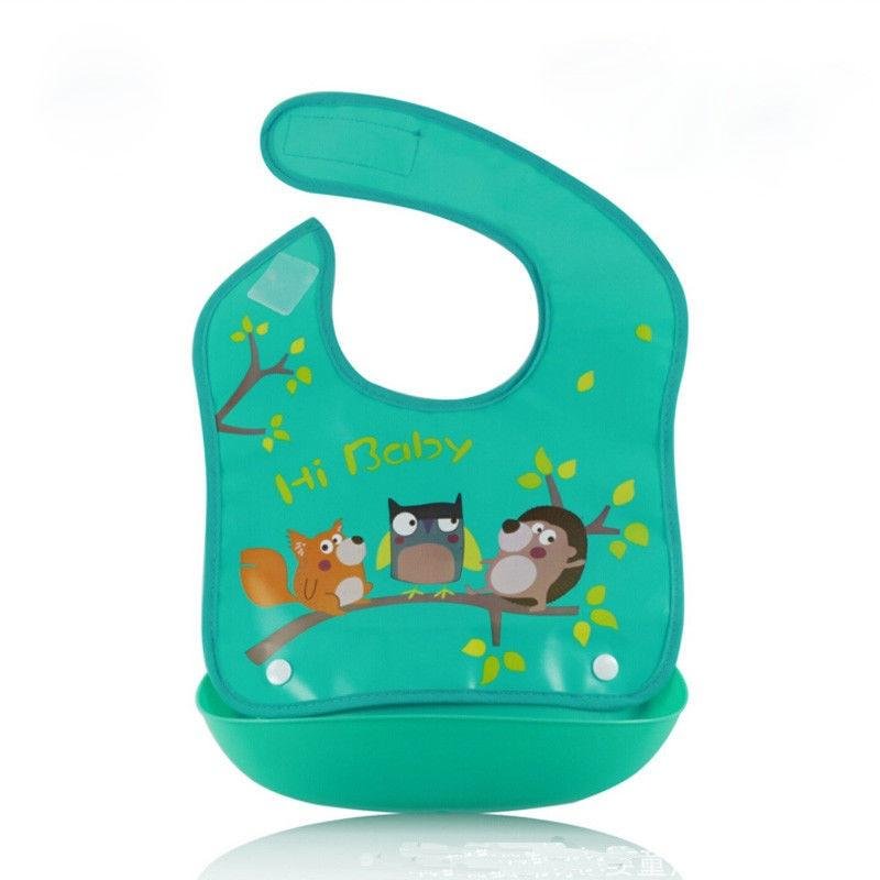 2019 Brand New Infant Baby Boys Girls Silicone Waterproof Bib Washable Roll Up Crumb Catcher Feeding Eating Cute Baby's Bib