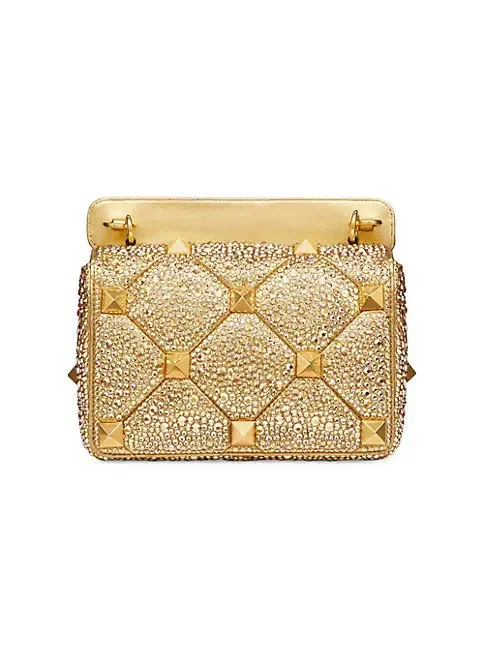 Valentino Garavani Crystal-Embellished Studded Shoulder Bag