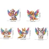 5Pcs Diamond Painting 2D Flat Angel Dog Shake Car Ornaments for Center Console