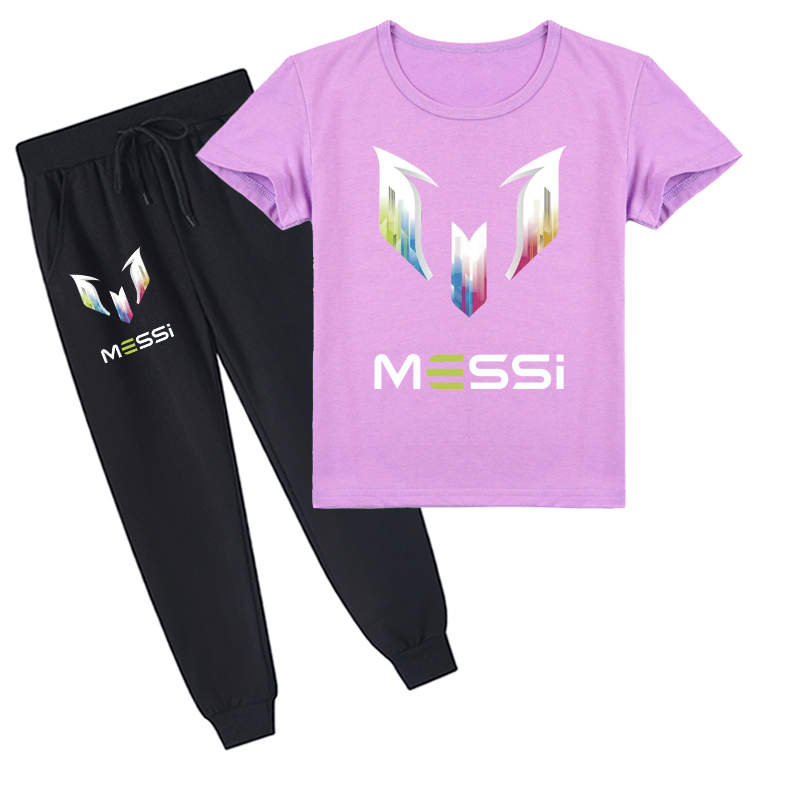 Mayoulove Messi Kids Short Sleeve T-Shirt Set for Boys  Girls - Perfect for Young Soccer Fans-Mayoulove