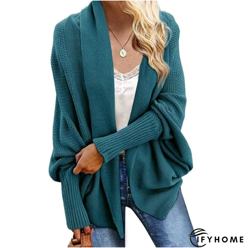 Gray Open Front Shawl Neckline Cardigan | IFYHOME