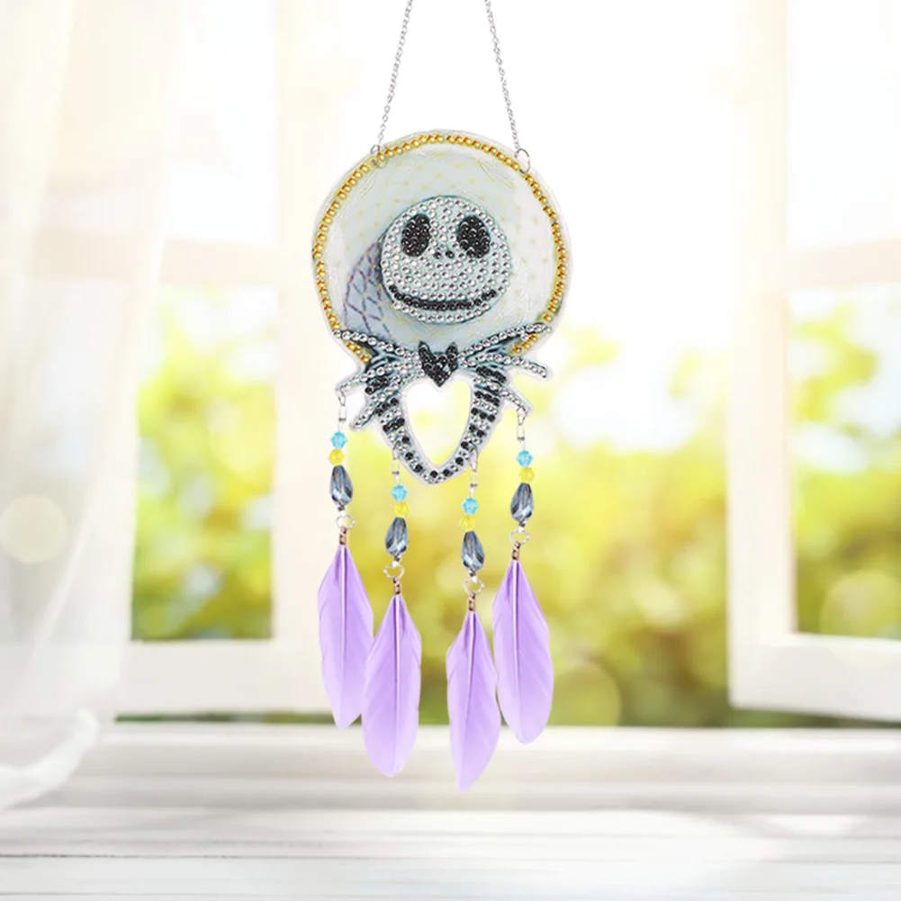 DIY Diamond Painting Dream Light Catcher Wind Chime - Skull