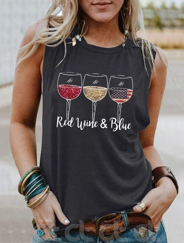 Red Wine & Blue 4th of July Tank socialshop