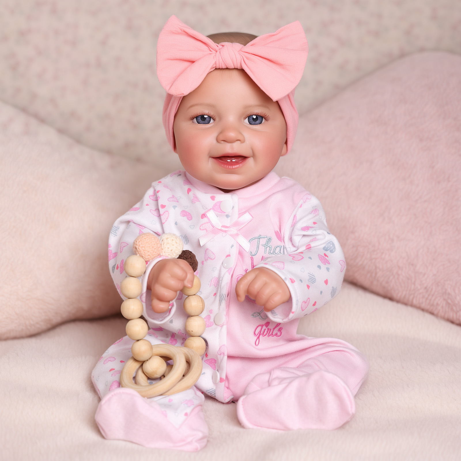 Babeside Smiling Reborn Baby Leen 20'' Little Infant Girl Best Gift for Kids Wet and Drink System-Cloth Body(No-Function)