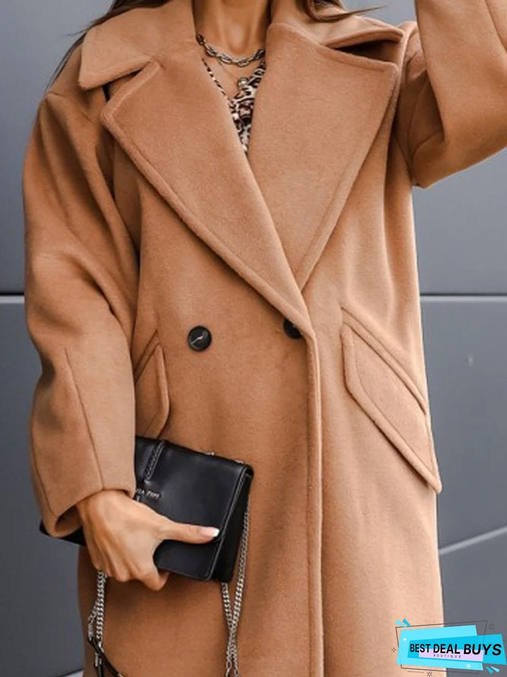 Long Sleeve Shift Casual Lapel Outerwear