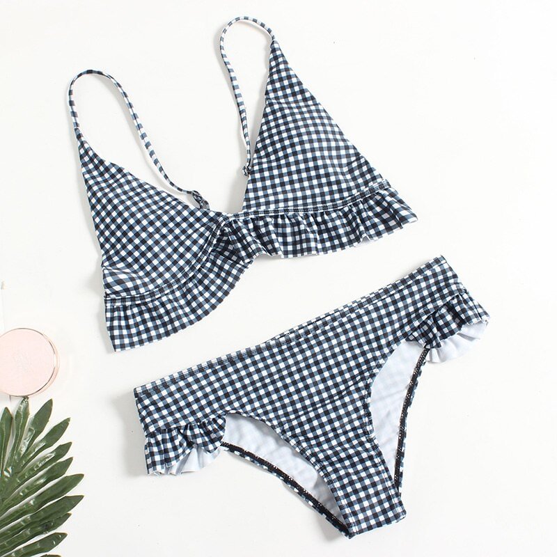 Plus Size padded swimwear women high waist Bikini brazilian swim suit maillot de bain femme bathing suit XXXL ruffle bikini set