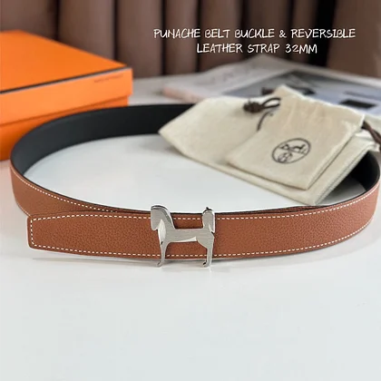 【未使用品】Hリバーシブルベルト HERMES ベルトバックル 《モールH》 & リバーシブルベルト 《エルメス