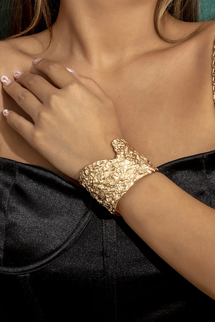 Party Metal V-Shaped Gap Irregular Opening Bracelet