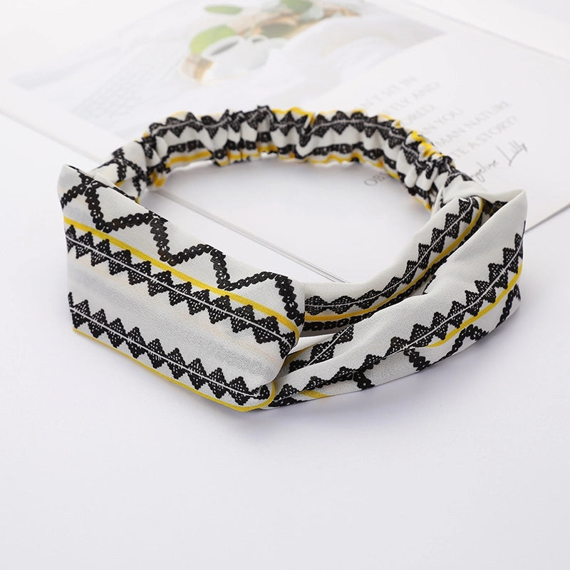 Women’s Lady Polka Dots Flower Cloth Hair Band