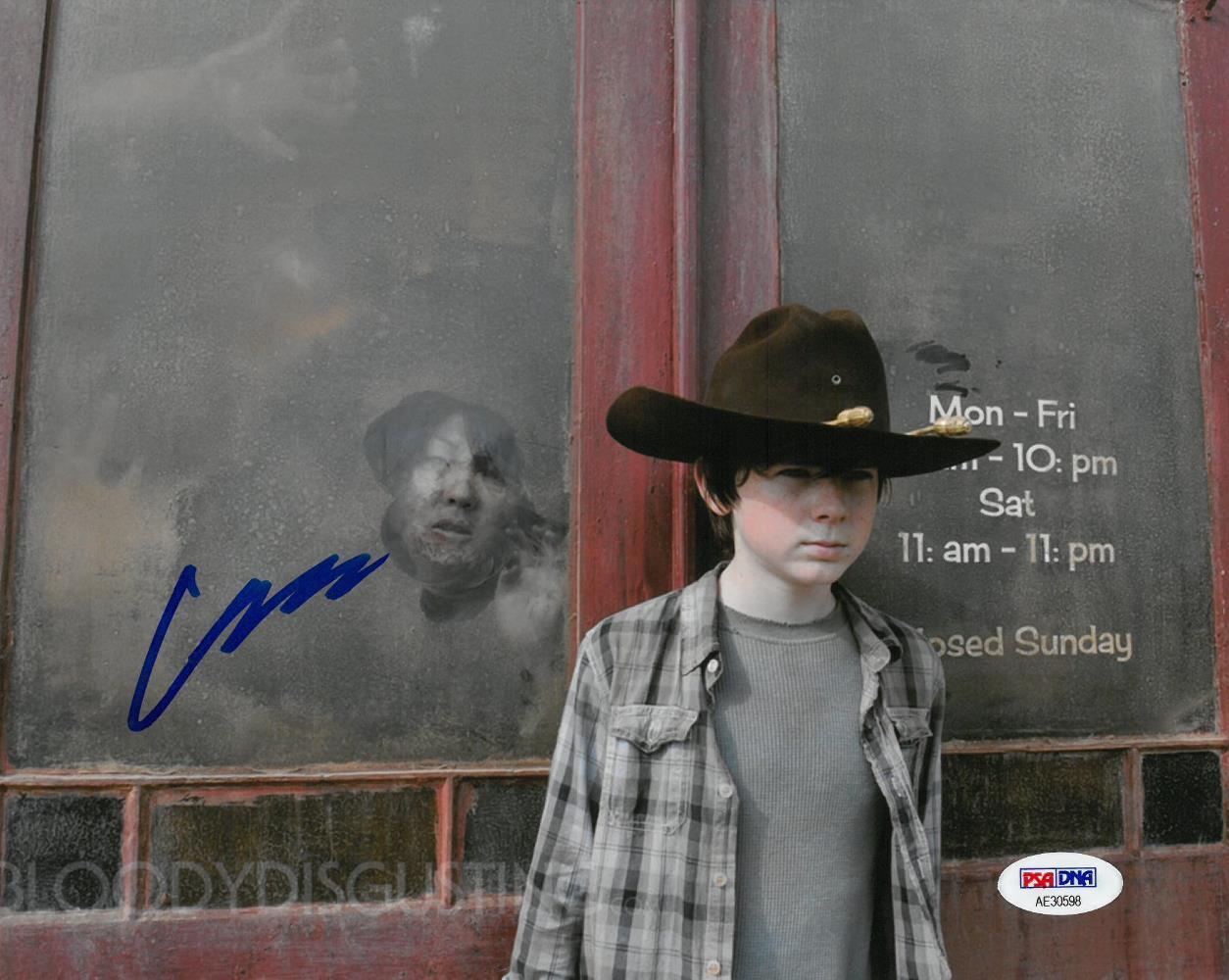 Chandler Riggs Signed Walking Dead Autographed 8x10 Photo Poster painting PSA/DNA #AE30598