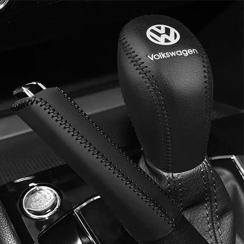 Car custom leather shift handle cover