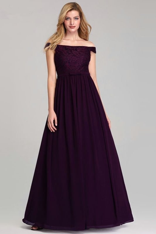 Elegant Off-the-Shoulder Embroidery Lace Evening Dresses Online